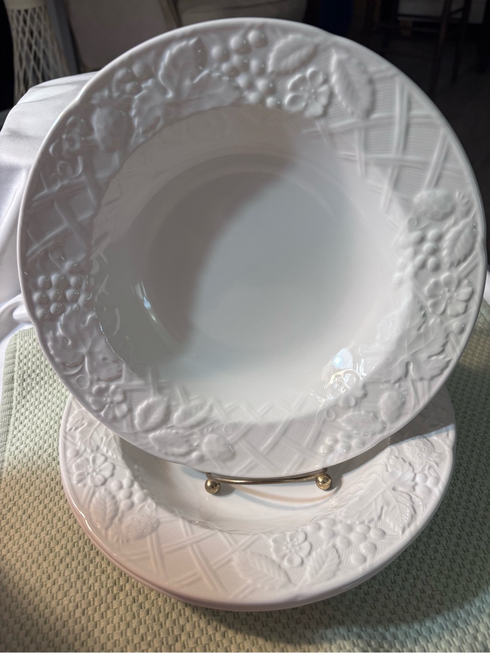 5-Mikasa English Countryside DP900 White Ceramic Soup Bowls 9” Malaysia